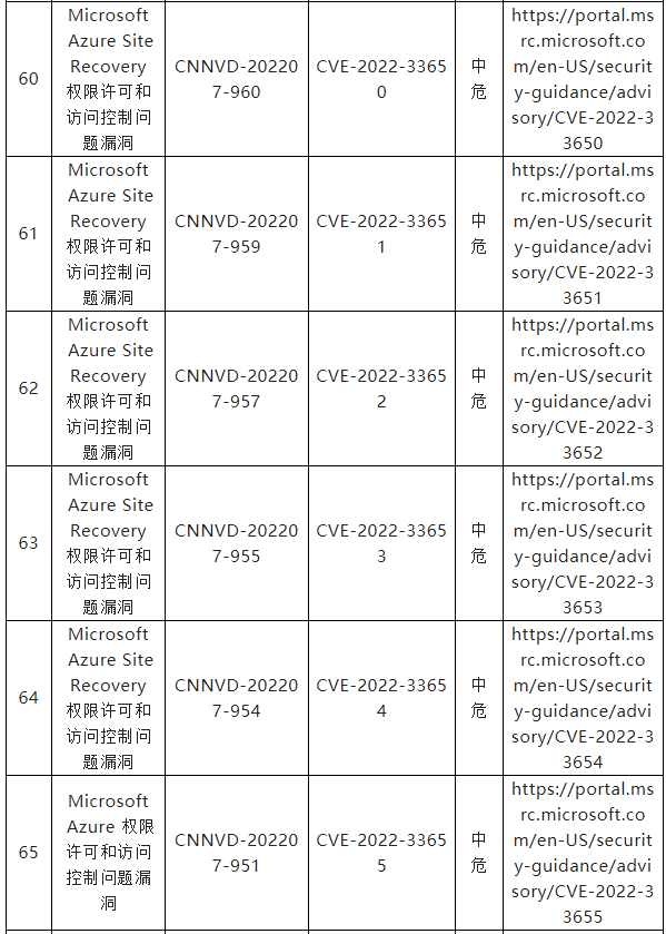 信息安全漏洞月報（2022年7月）表四一一